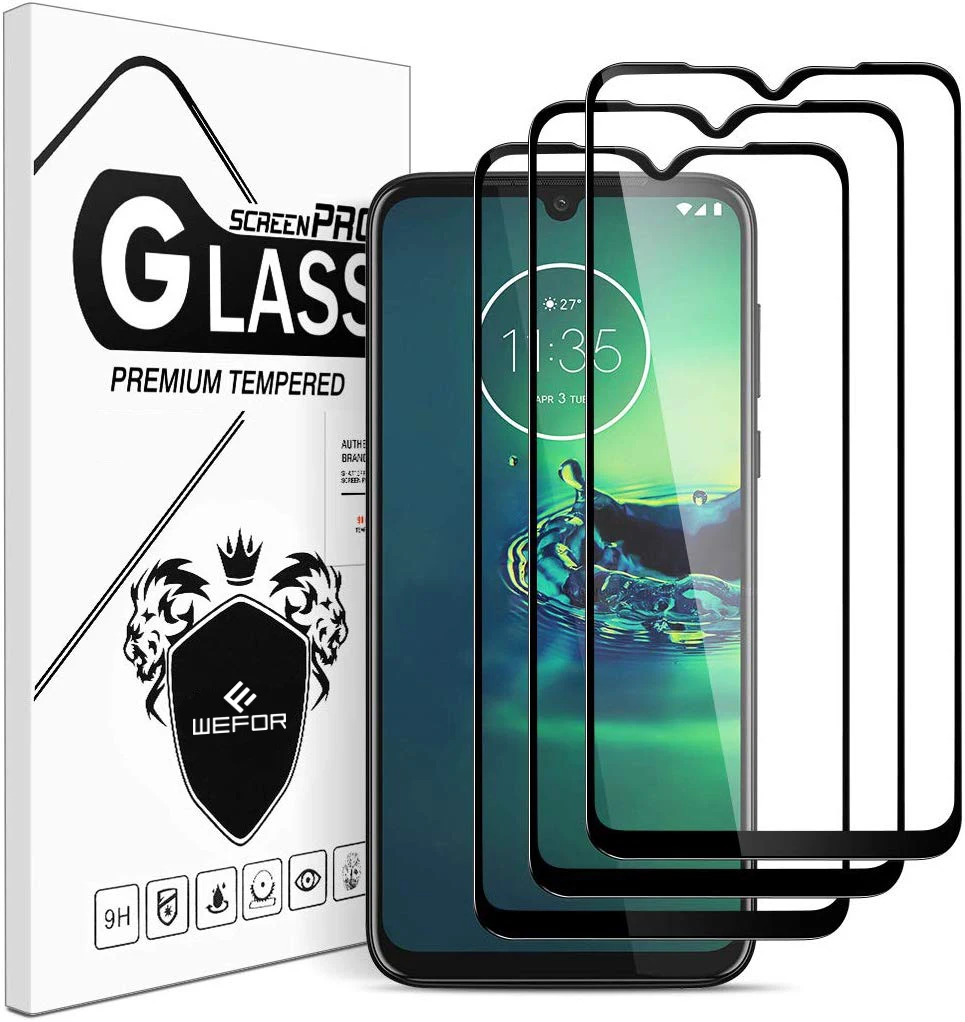 

[3 Pack] Tempered Glass Protection Film for Motorola Moto Z4 PLAY Z3 Play One Vision Full Coverage Screen Protector