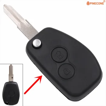 

PINECONE for Renault Dacia Modus Clio Espace Megan Logan Kangoo San 2 Button Key Modified Flip Folding Car Key Fob Shell Case