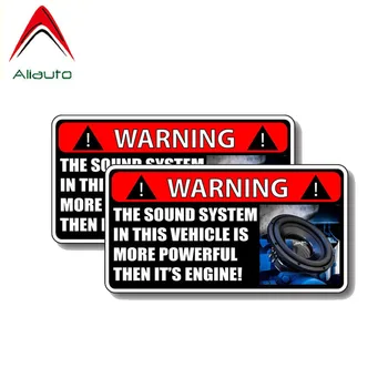 

Aliauto Warning Car Sticker 2 X The Sound System IN THIS VEHICLE IS MORE POWERFUL THEN ITS ENGINE Decal Accessories PVC,12cm*6cm