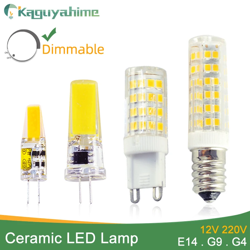 

Kaguyahime Ceramics Dimmable E14 G4 G9 LED Lamp Bulb 220V AC DC 12V 3W 5W 6W 7W 9W 10W 12W COB SMD 2835 2508 LED Bulb Light