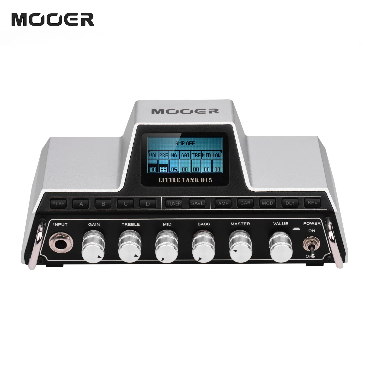 

MOOER Little Tank D15 Modeling Mini Guitar Amplifier Head Modulation Delay Reverb Effects Built-in Guitar Tuner Aux in and BT