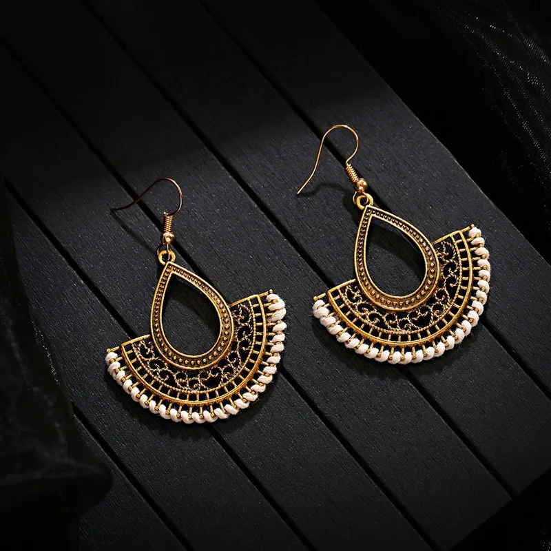 Ретро сектор золотого цвета полые турецкие ювелирные изделия индийские Jhumka