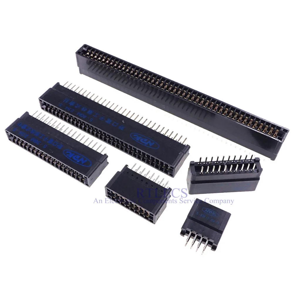 5 Pcs Edge Card Connecto Slot 2.54 MM Pitch 8 10 12 16 18 20 28 30 36 40 50  60 72 80 98 Pin PCB Gold Finger Receptacle DIP Type|Connectors| - AliExpress