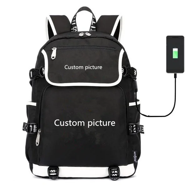 Сделанный на заказ рюкзак через плечо, дорожная школьная сумка для подростков, Повседневная USB зарядка, водонепроницаемый Противоугонный рюкзак, рюкзак для ноутбука - Цвет: M