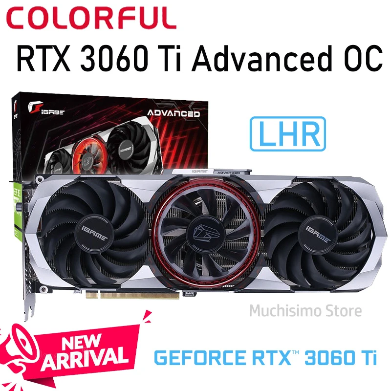 latest graphics card for pc GDDR6 Colorful iGame GeForce RTX 3060 Ti Advanced OC Graphics GDDR6 8GB 256bit 8pin+8pin RTX 3060Ti Graphics card 3060Ti Card display card for pc