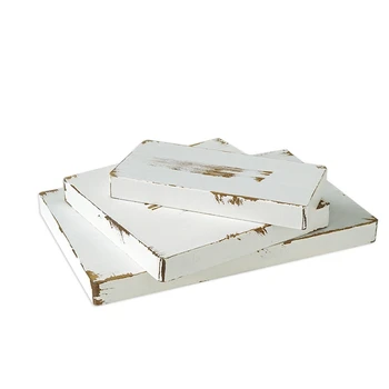 

HOT SALE Wood Board Vintage White Style Handmade Dessert Tray Cake Table Decoration Makeup Jewelry Coffee Coaster Cup Mat