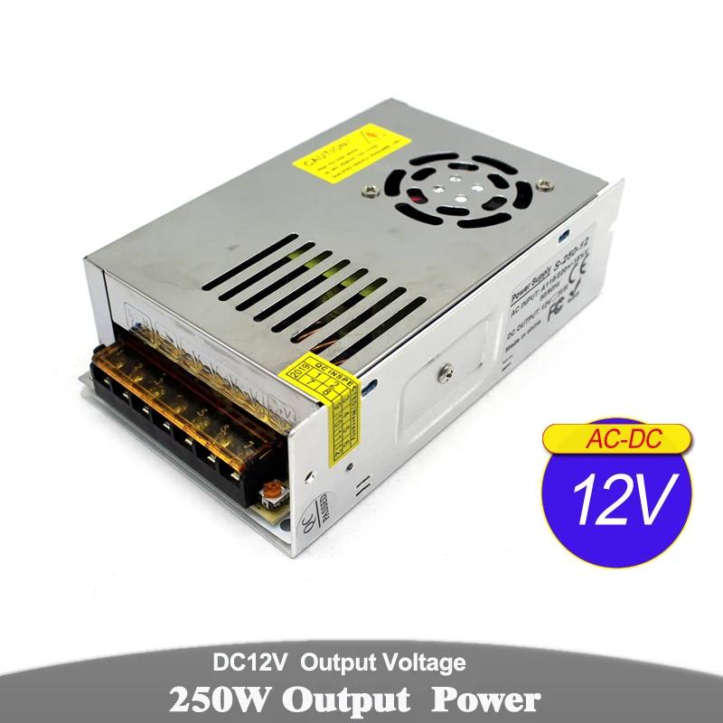 

Switching Power Supply unit DC 12V 21A 250W LED Driver Transformers 220V 110V AC DC12V Power Source for CCTV camera LED Lamp