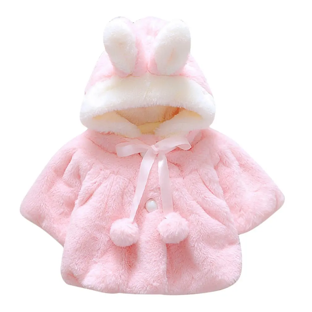 Hot 2017 Baby Girl Cotton Rabbit Coat Velour fabric Infant Garment Autumn Winter Korean Version Fur Thickened Warm With Hat | Детская
