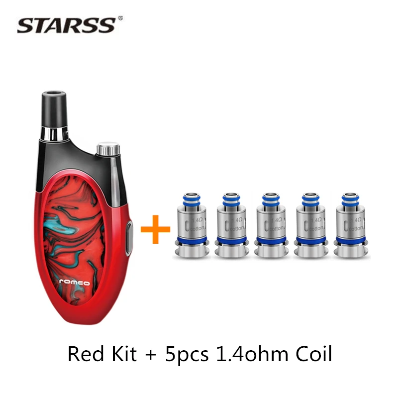 Pod Vape Kit Starss Romeo электронная сигарета 1200 мАч батарея с 2 мл Ом/Ом сетчатая катушка картридж Топ заполнения Pod испаритель комплект - Цвет: Package M