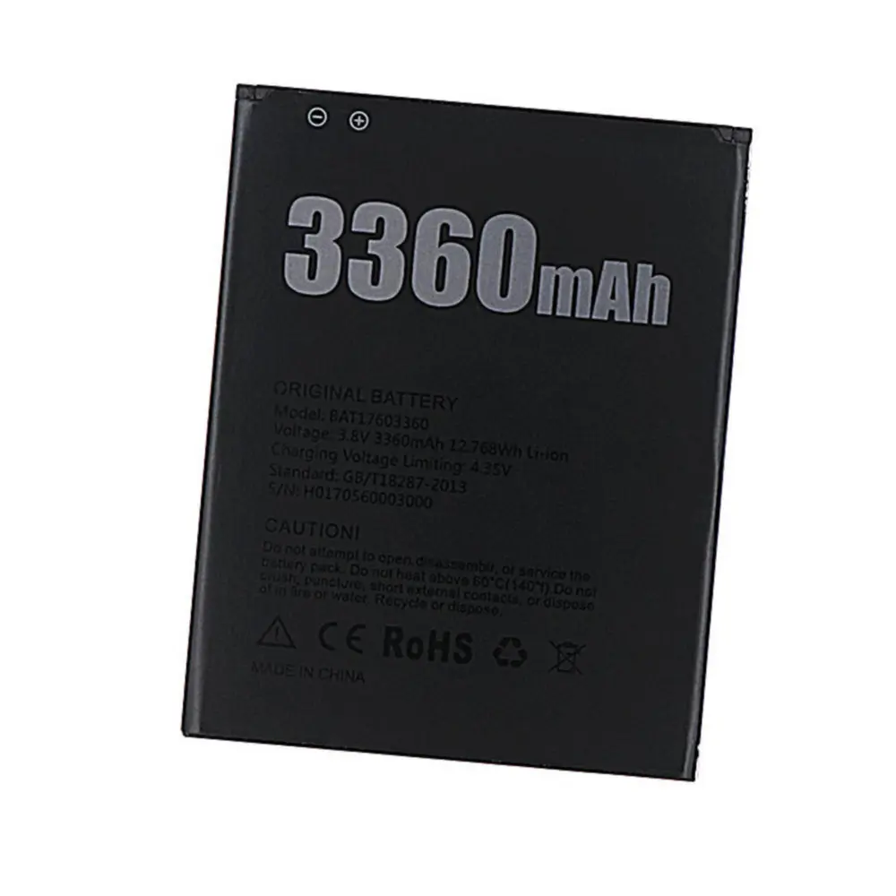 Высококачественная запасная батарея 3360 мАч BAT17603360 для смартфона DOOGEE X10 MTK6570 5 0