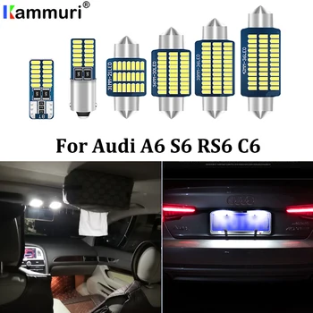 

KAMMURI 15Pcs Canbus Error Free White LED Interior Map Dome Light Package Kit For Audi A6 S6 C6 4E Sedan Avant (2005-2011)
