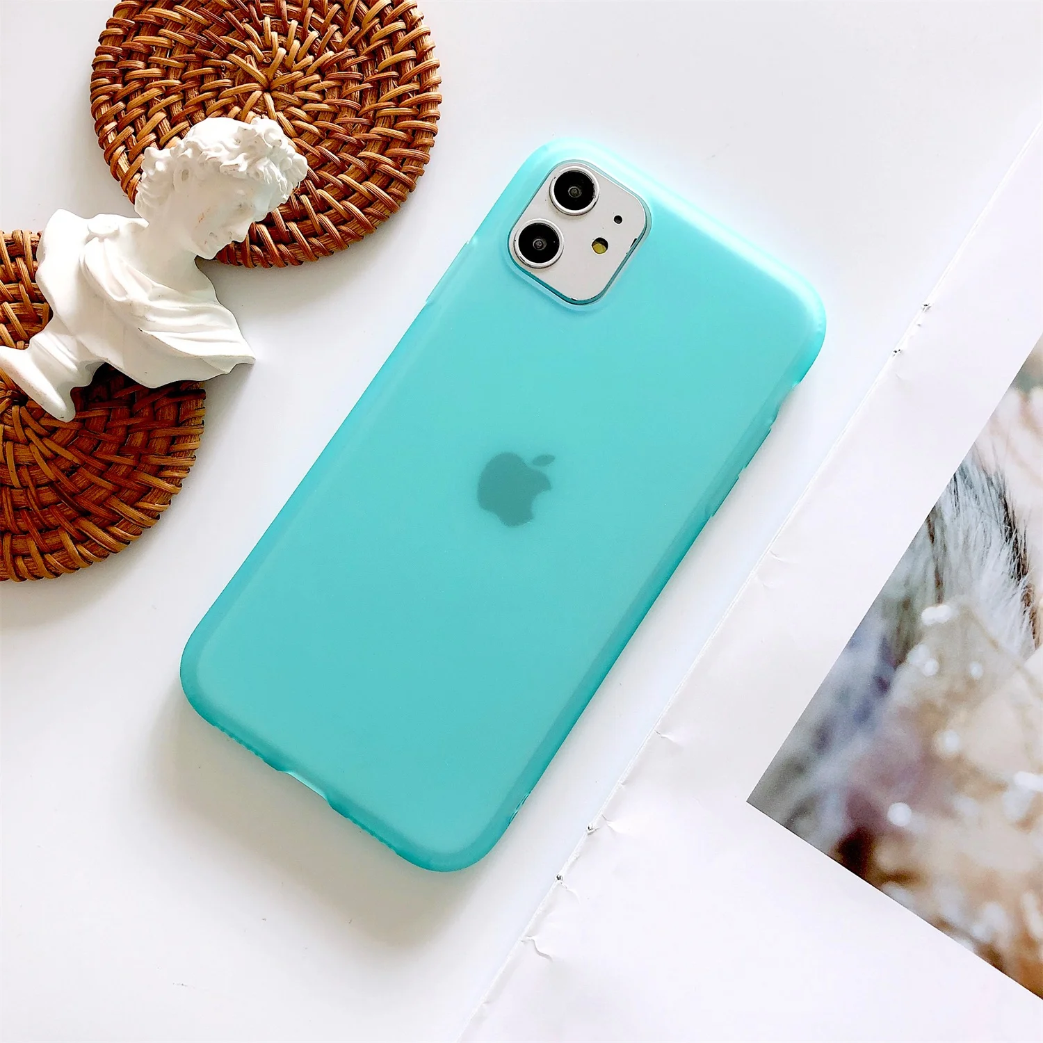 LISCN латекс мягкий чехол для телефона для iphone 8plus 6 S плюс XsMax XR 11Pro Max для iphone 7 Чехол пыле конфеты чехол Водонепроницаемый - Цвет: Blue