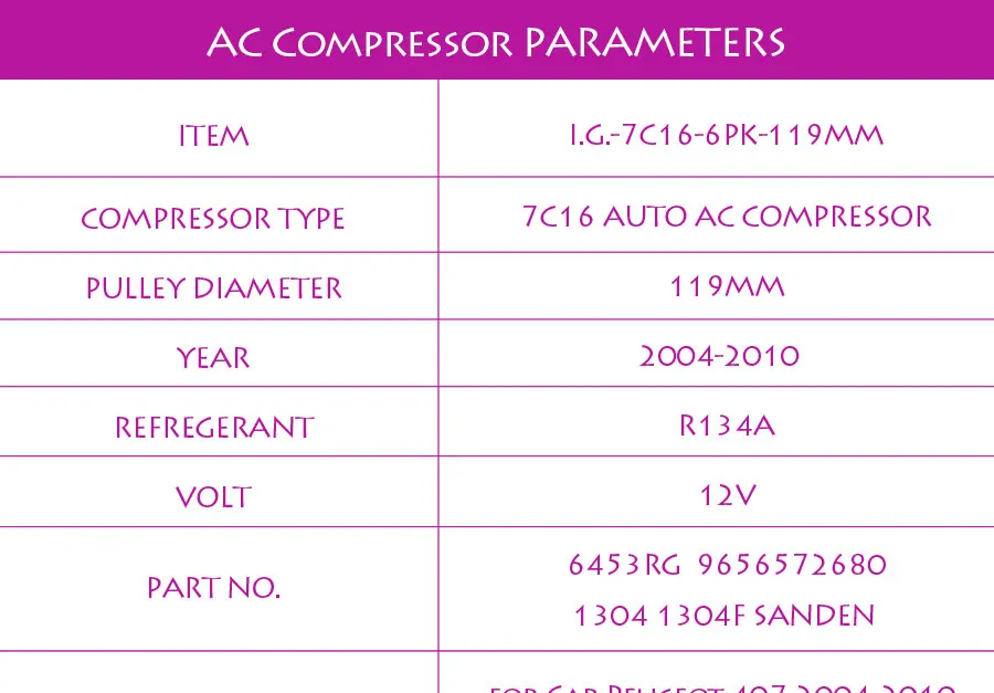 7C16 AC компрессор для peugeot 407 Citroen C5 6453WY 9656572680 6453RG 9648238480 6453RA 9660555380