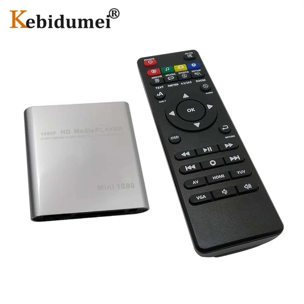 Ǯ HD 1080P ̵  ÷̾, HDMI ȣȯ VGA AV USB SD MMC Mpeg2-HD TV ڽ, Mkv H.264 HDD Ƽ̵ ÷̾ 