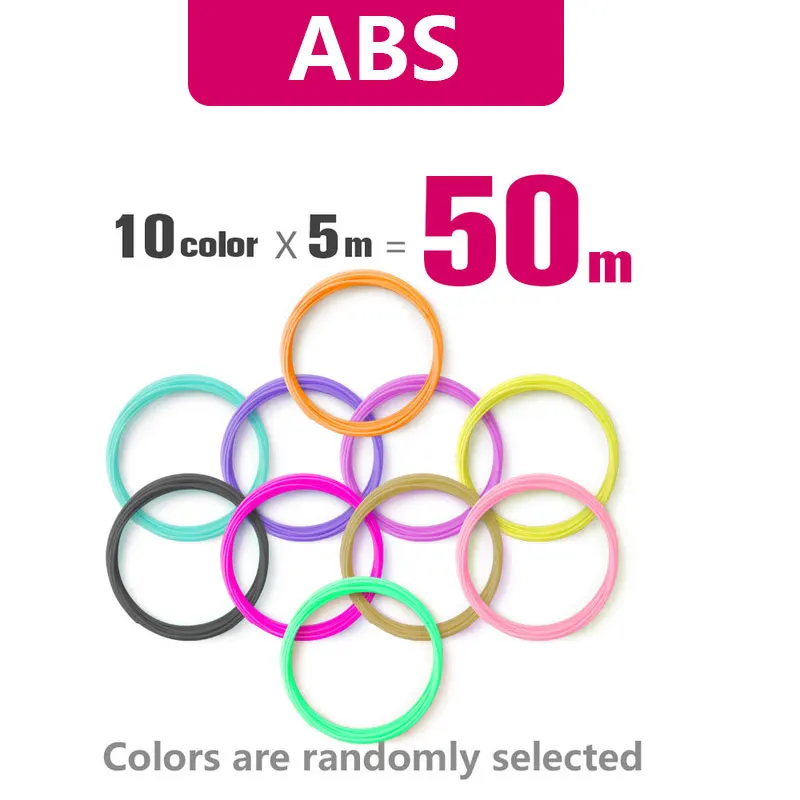 ABS 10 colors 50m 3d Ручка Принтер ABS/PLA нити, диаметр 1,75 мм Пластиковые Нити abs/pla пластик 20 цветов, безопасность без загрязнения - Цвет: ABS 10 colors 50m