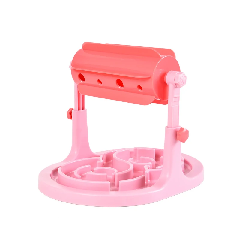 Забавная пищевая игрушка для собак, пищевая медленная кормушка, обучающая миска для домашних животных, игрушки-головоломки, интерактивная обучающая игра IQ, игрушка для кошек - Цвет: Pink