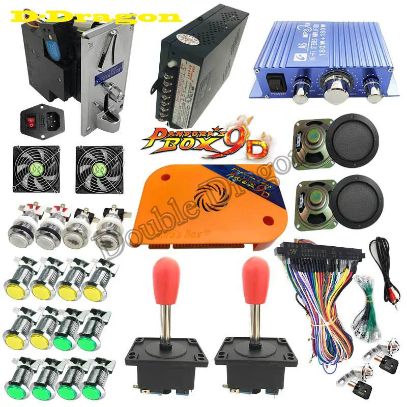 US $111.99 2019 Latest Retro Pandoras Box 9D DIY Kit 2222 in 1 Board Chrome Silver Plated LED Push Button 33mm For Arcade Game Console
