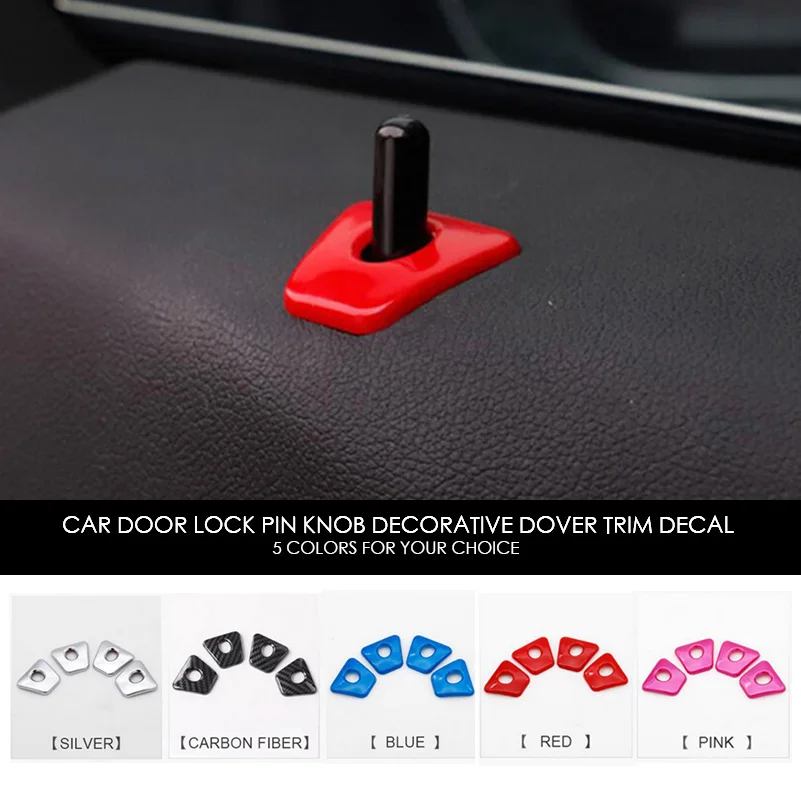 

4Pcs Car Door Lock Pin Bolt Decorative Trim Cover Sticker Fit For BMW 5 Series G30 2018