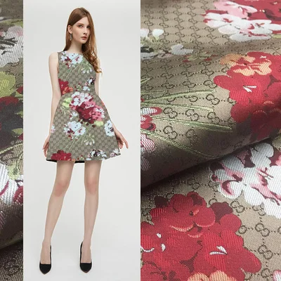 

1x1.45m Fashion Double G Yarn-dyed Jacquard Monogram Fabric Spring And Autumn Skirt Suit Jacket Brocade Fashion Fabric