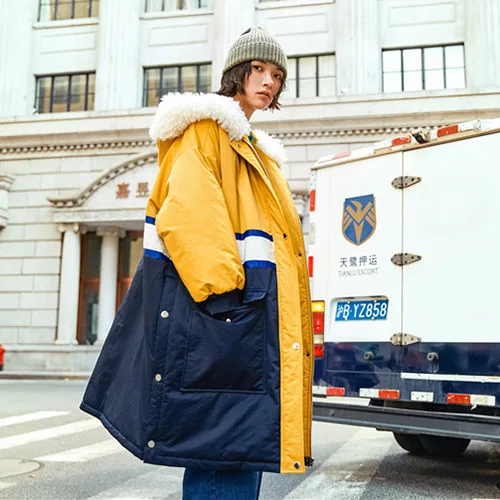 

M175 Europe And America Origional Non-mainstream Designer Brand Fashion Street New Style Boutique Contrast Color Cotton Coat