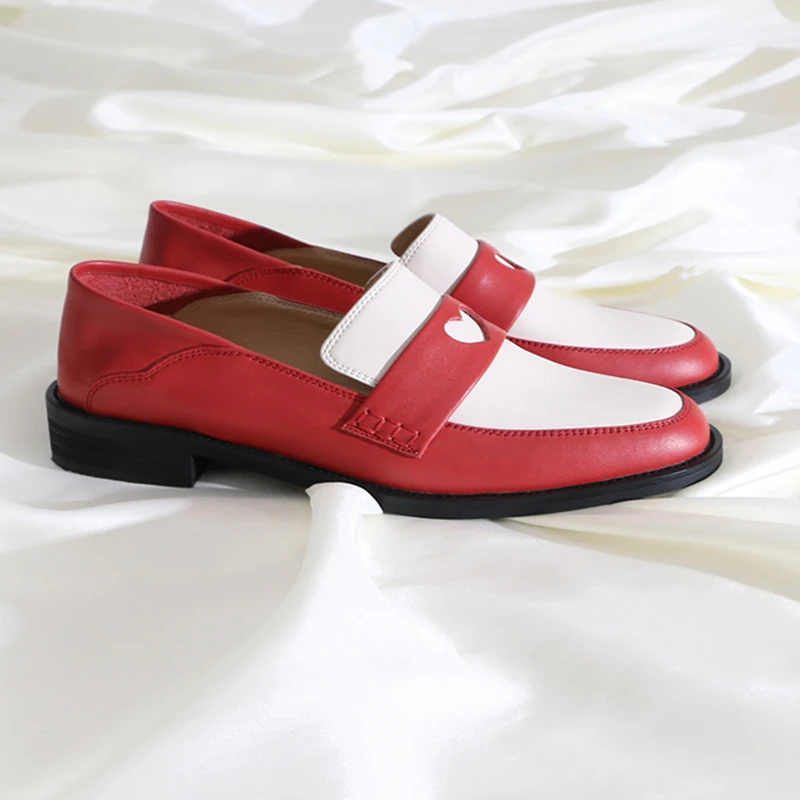 

Spring and autumn new flat women's shoes round head flat Loafers casual can step with Mules shoes Leather oxford shoes Flats