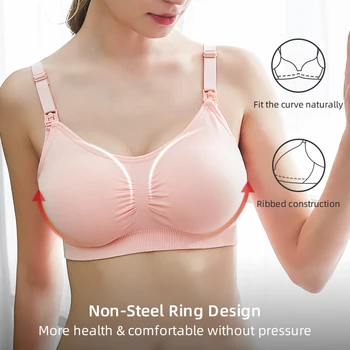 High Quality Plus Size Nursing Bra Breathable Women Breastfeeding Underwear Seamless Maternity Bra Push Up 3