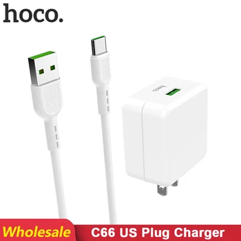 

HOCO C66 10 pcs/Lots Wholesale 5V 4A Fast US Plug Wall Charger Adapter for Samsung Xiaomi Huawei Charging Adapter Mobile Phone
