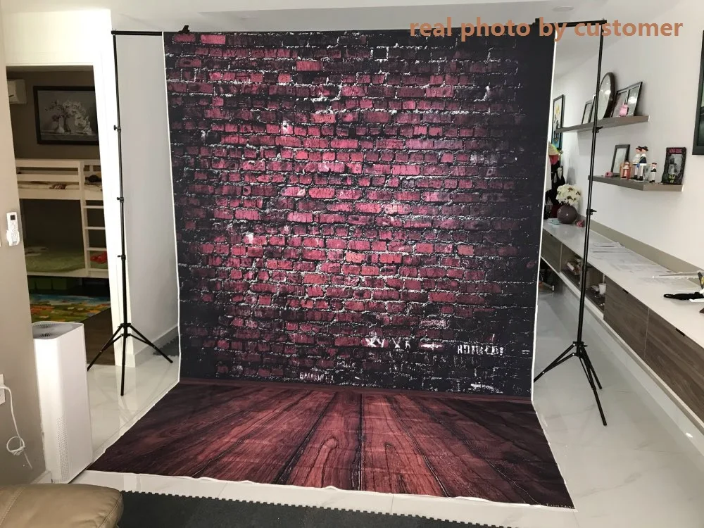 Ретро фотофоны кирпичная стена деревянный пол 3D фон для фотостудии дети