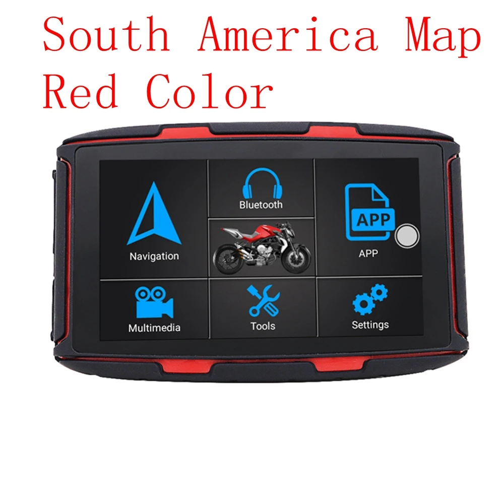 5 дюймов Android 6,0 16G ips водонепроницаемый мотоцикл gps навигация AdjustableTouch FM bluetooth многострановая карта ram 1G 360Rotable - Цвет: SA Red