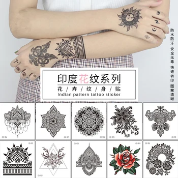 

1Pcs Mandala Flower Water Transfer Tattoo Stickers Women Body Chest Art Temporary Tattoo Girl Waist Bracelet Flash Tatoos Flower