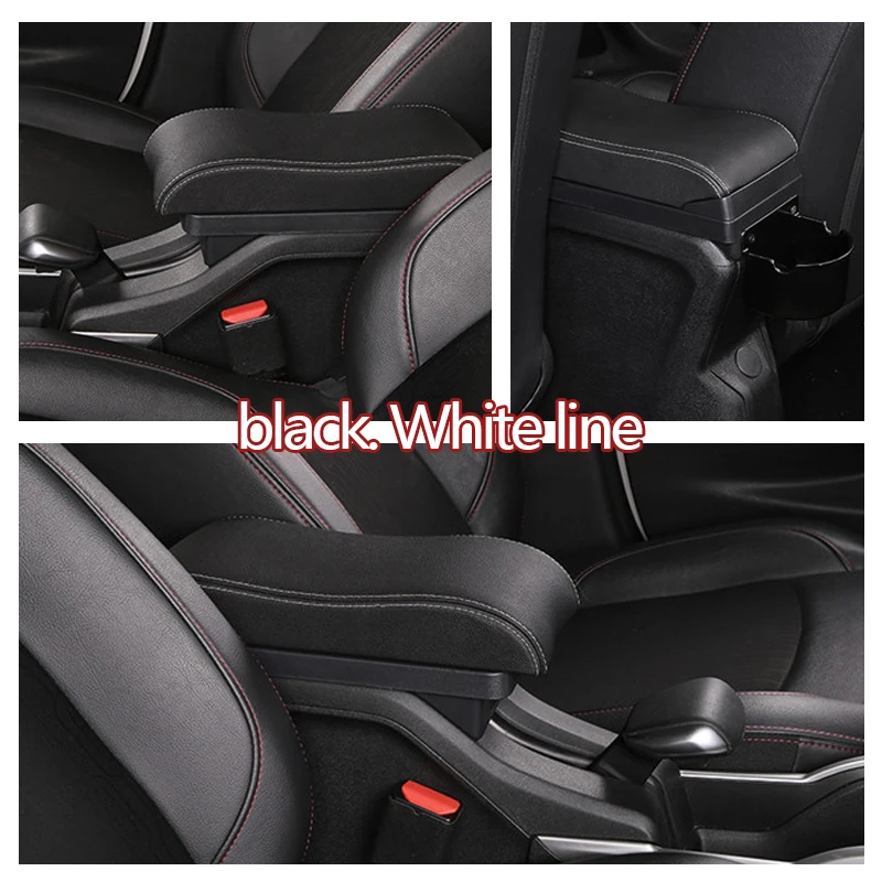 Для peugeot 2008 подлокотник коробка+ 3USB черный кожаный центр ящик для хранения модификации