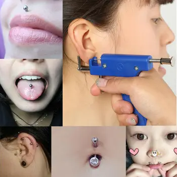 

Painless Safety Ear Piercing Gun Set Ear Nose Navel Body Piercing Gun Kit With 36 Earring Studs