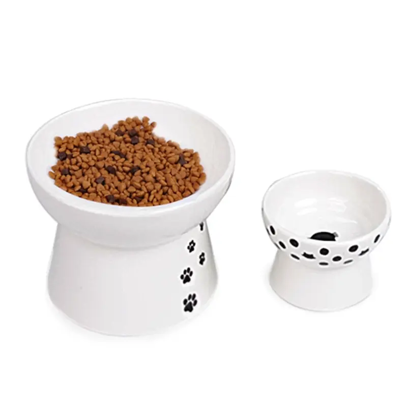 High Foot Protection Pet Ceramic Bowl For Cats And Dogs Ceramic