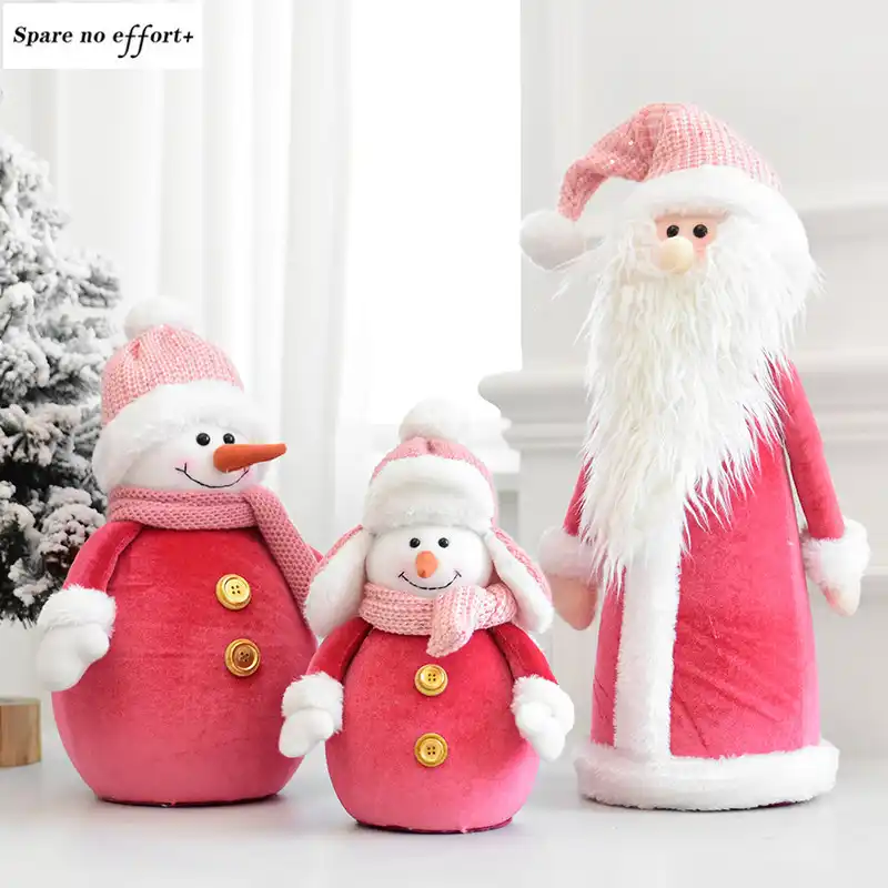 生地ピンクサンタクロースクリスマス装飾クリスマス雪だるま人形家の装飾部屋の装飾クリスマスツリーの装飾 ペンダント ドロップ装飾品 Aliexpress