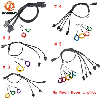 

POSSBAY Black Splitter Cable EL Wire 5-way Splitter Extension Cable Line Car Neon Light LED Rope Strip Light Conected