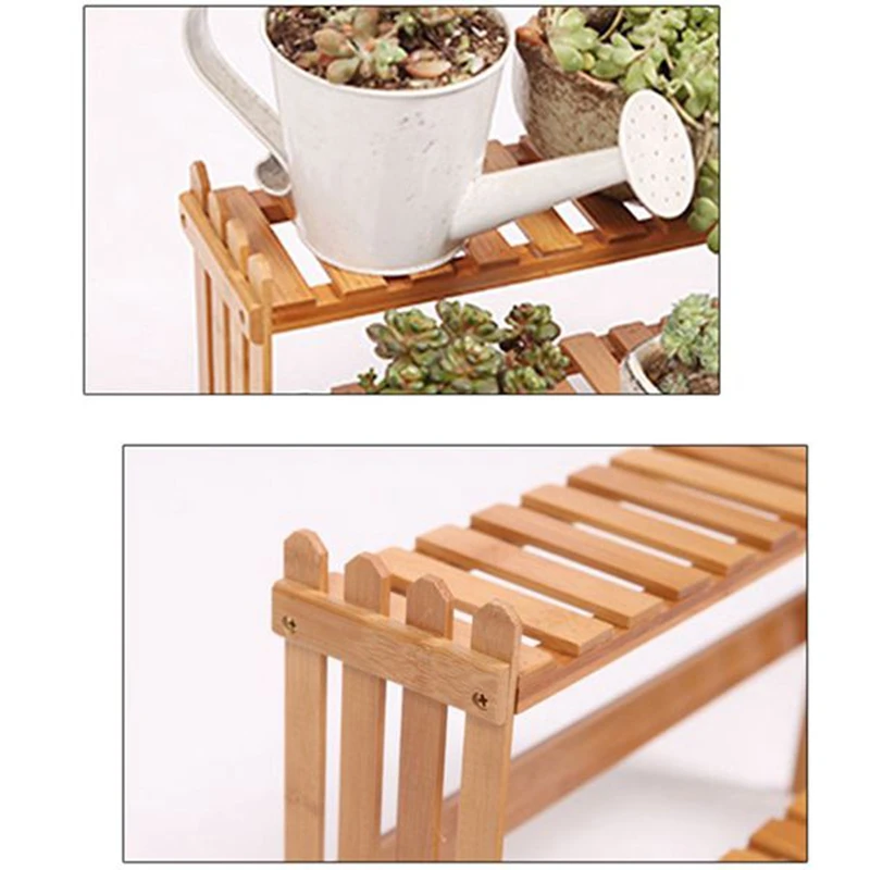 Растительные полки цветочный садовый стеллаж стенд дисплей бамбуковый Дисплей