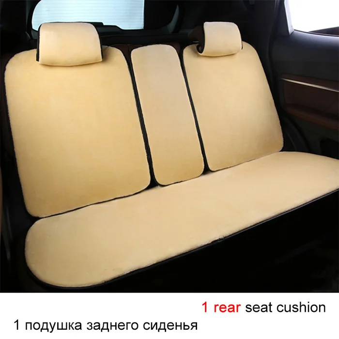 O SHI CAR Искусственная плюшевая подушка для сиденья согревает зимой чехол на автомобильное сиденье коврики автомобильное украшение интерьера - Название цвета: 1 rear - Beige