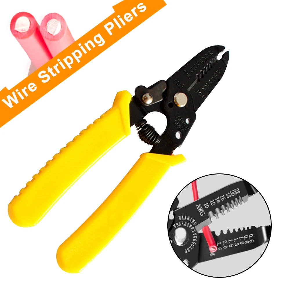 Portable Wire Stripper Pliers Crimper Cable Stripping Crimping Cutter 
