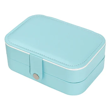 

Double Layer Portable Travel Jewelry Box PU Leather Display Organizer Storage Case for Earrings Necklace Rings Box