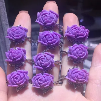 

Natural U.s.a Ziyun Mother Manual Carving Alive. Ring 925 Silver Inlay Romantic Purple Taro Grace Generous