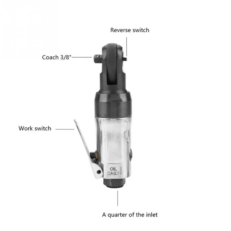 

Hand Tool Air Ratchet Wrench Shipbuilding 16ft-lbs Shank Machinery 300rpm 12.7cm Replacement Durable