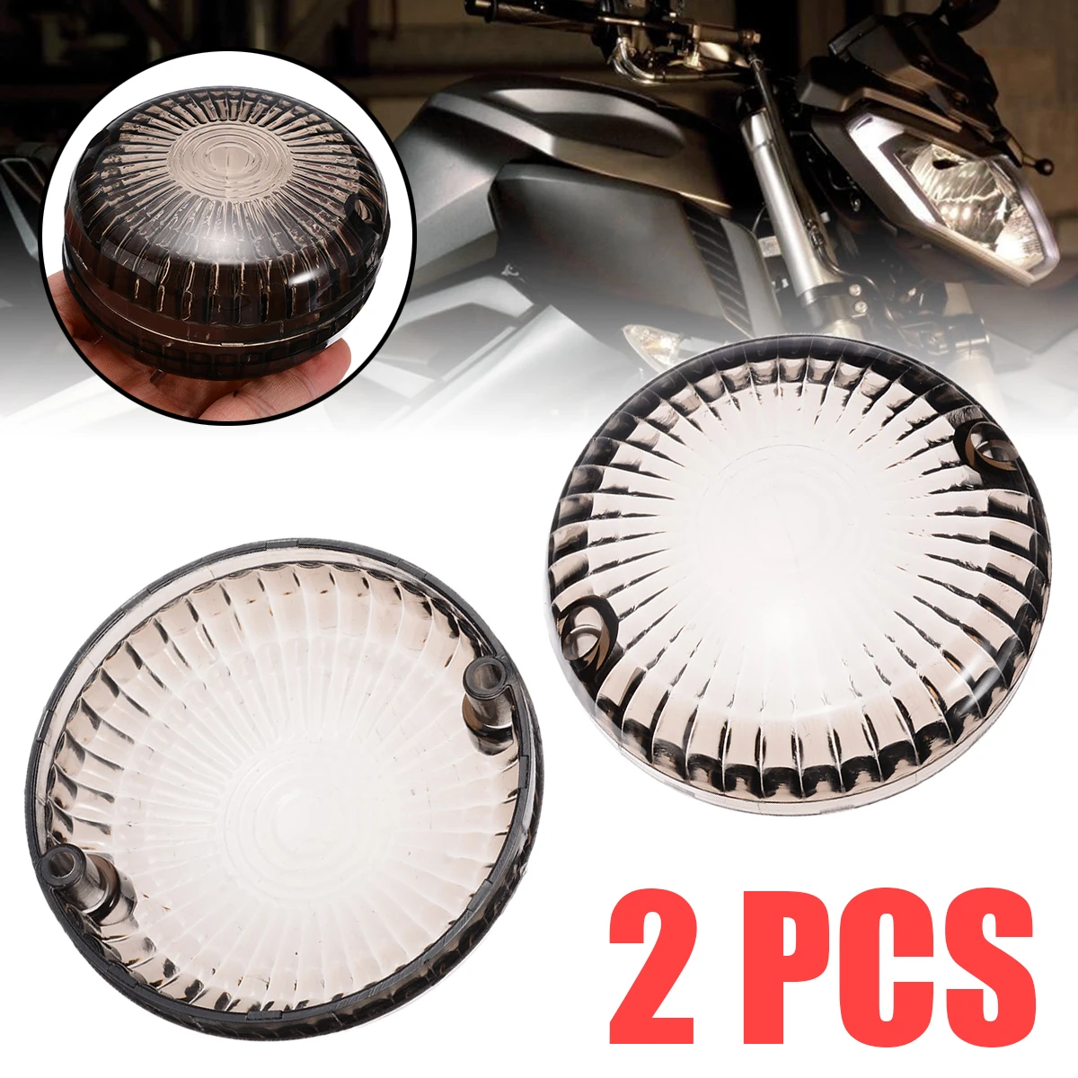 

Mayitr 2Pcs Motorcycle Smoke Turn Signal Light Indicator Lens Cover For Yamaha V-Star 1100 Silverado 650 Road Star V-Max