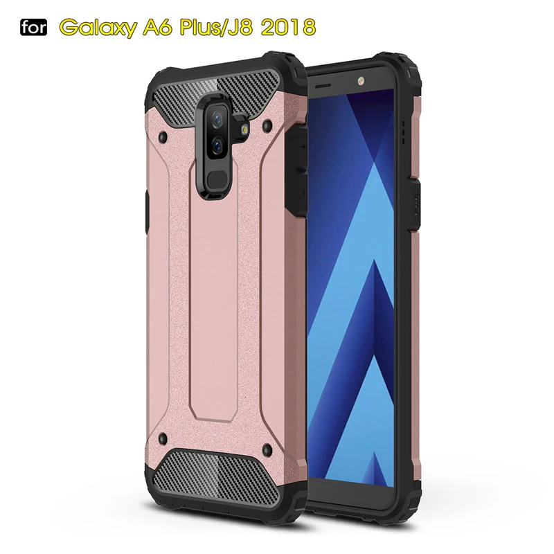 100 штук броня чехол s для samsung J2 Core J4 Plus J6 Prime J3 J7 J8 J5 ударопрочный чехол-гибрид для телефона Dual Слои крышка