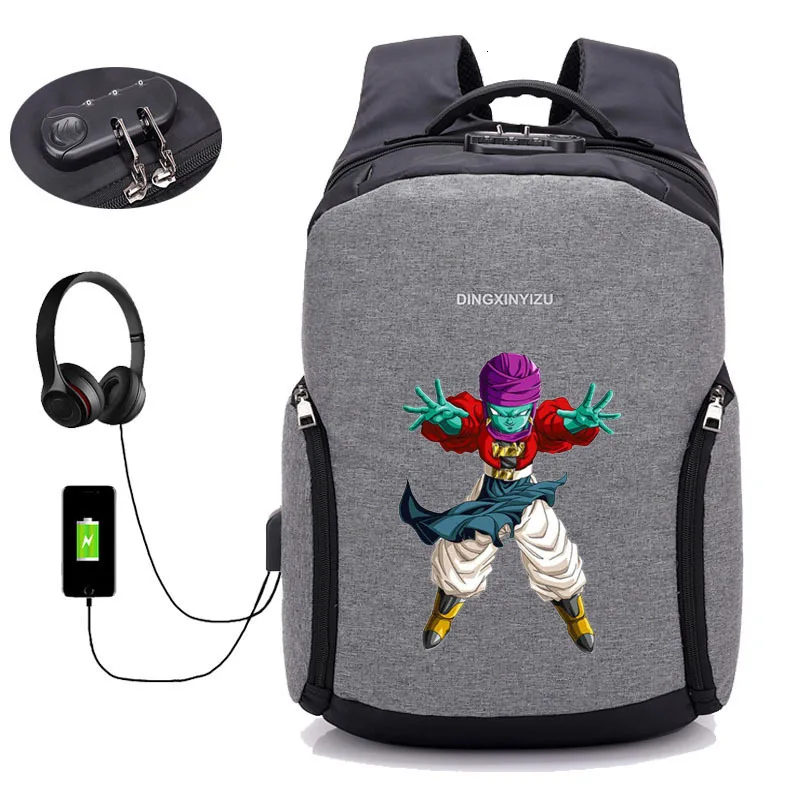 USB зарядка противоугонные рюкзаки Япония аниме Dragon Ball Z рюкзак студенческий рюкзак для книг подростковый мужской рюкзак для путешествий посылка