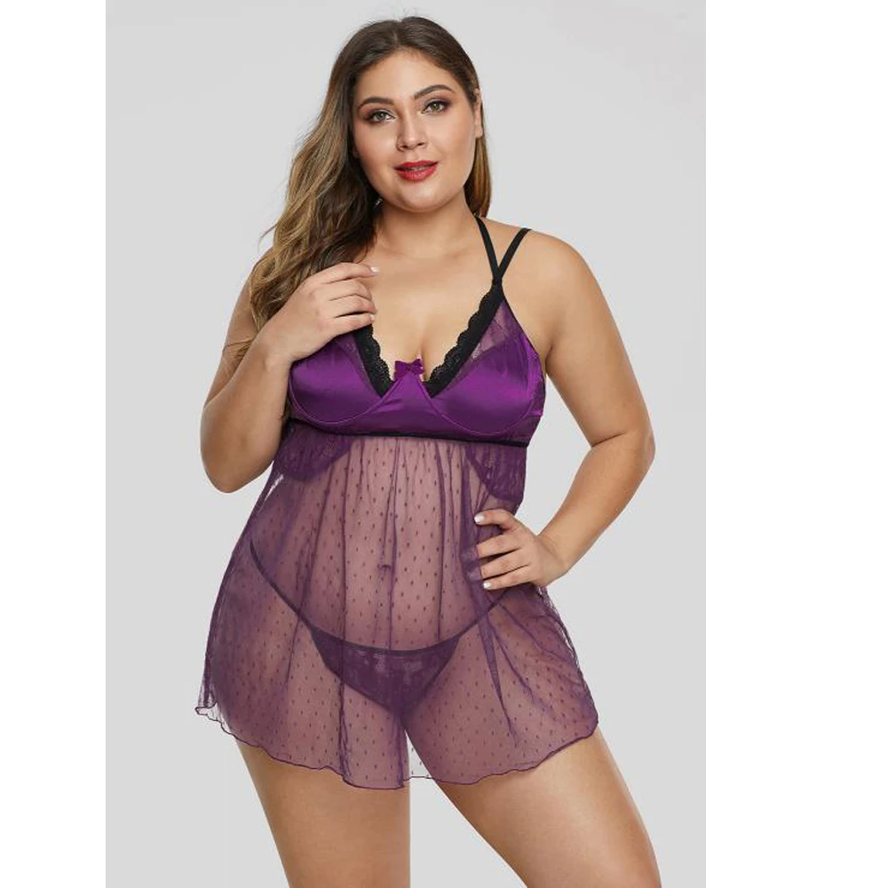 XL-5XL размера плюс Сексуальное Женское Белье Порно Babydoll эротическая одежда для сна Кружевная Сетка разделенная чашка Горячая сексуальная одежда ночная рубашка костюм для женщин