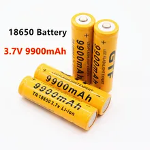 2-20 pces 3.7 v 18650 bateria de lítio 9900mah bateria de lítio recarregável para lanterna tocha acumulador pilha dropship