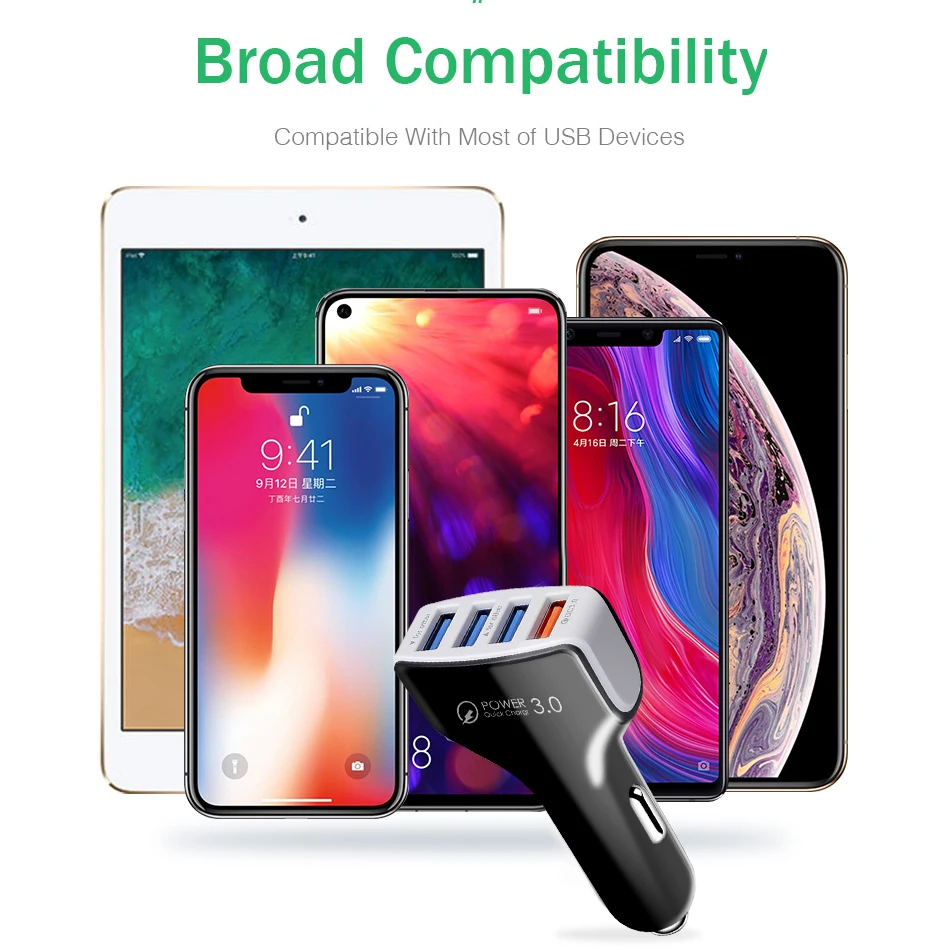Kebidu-ٱ ڵ  4 Ʈ USB ڵ  , QC 3.0  Ｚ ޴  