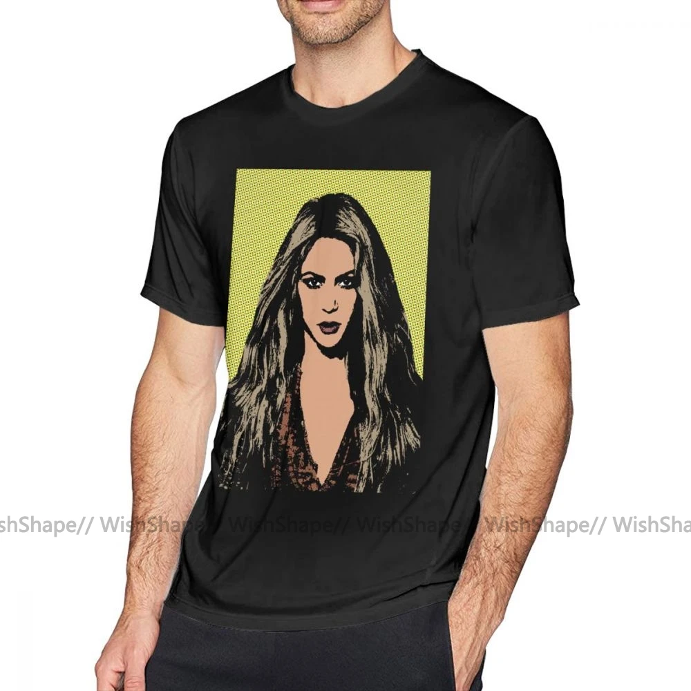 Shakira футболка Pop Art графическая XXX потрясающая Хлопковая мужская модная с коротким