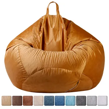 

Lazy Sofas Cover Chairs without Filler Linen Cloth Lounger Seat Bean Bag Pouf Puff Couch Tatami Living Room Large