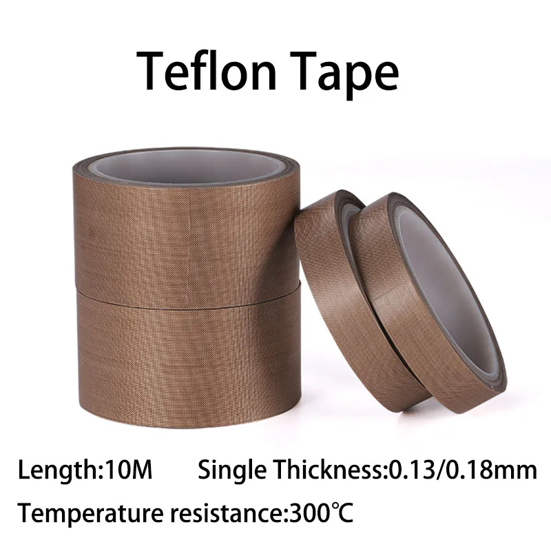 

10M 0.13mm/0.18mm PTFE Teflon High Temperature Heat-Resistant Adhesive Tape Width 10-100mm Wide Custom Made Available Tape